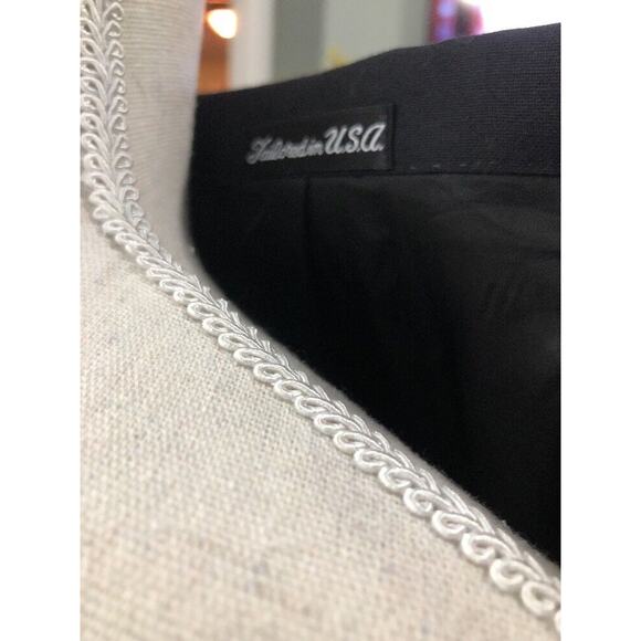 TOM JAMES BESPOKE BLACK TUXEDO ONE BUTTON 100%WOOL MADE IN U.S.A. APPROX.45LONG - Picture 7 of 12